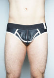 Classic Lthr Brief-B/W