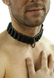 Leather Collar Looped with D-ring