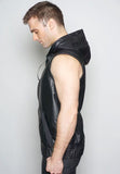 Leather Sport Hood Vest