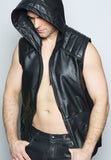 Leather Sport Hood Vest