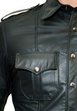 Police Leather Shirt- Long Slv