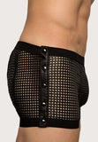 Grecco Leather Shorts- Perforated Mesh