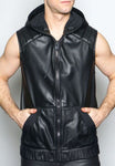 Leather Sport Hood Vest