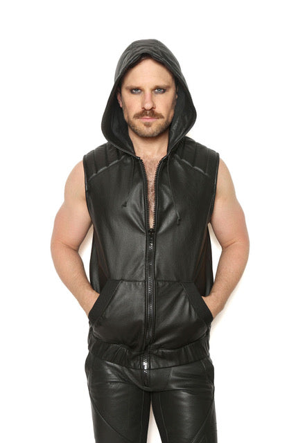 Leather Sport Hood Vest The Saint At Large